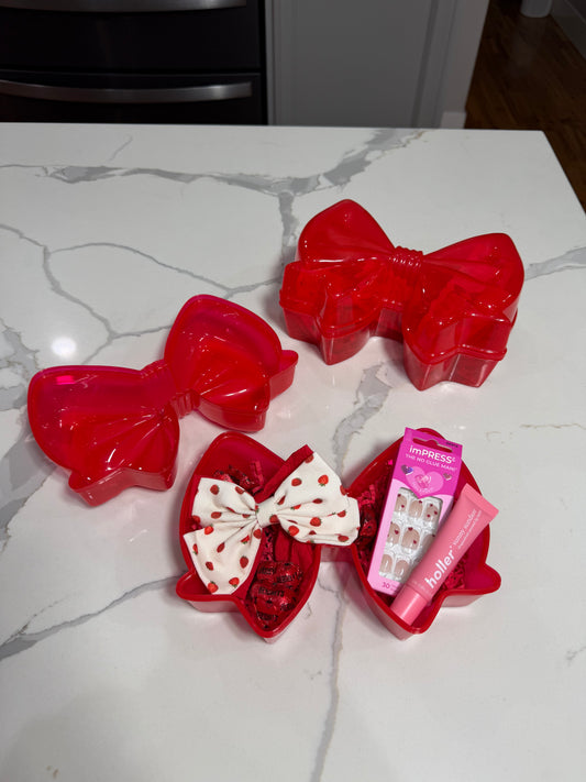 Red bow container
